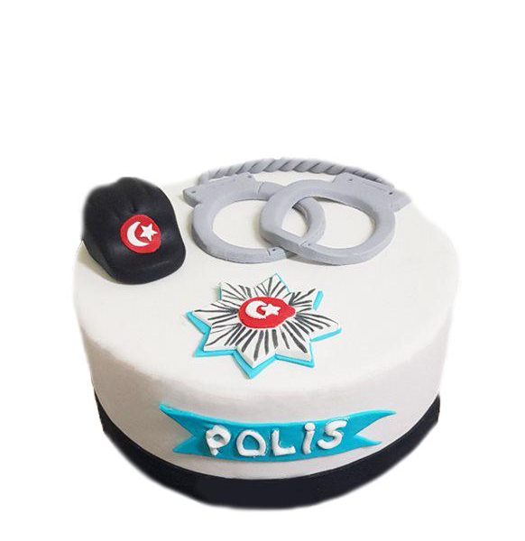 Polis Temalı Pasta